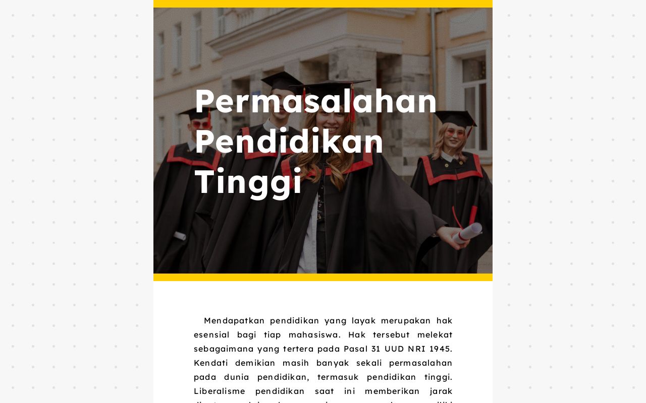 Permasalahan Pendidikan Tinggi